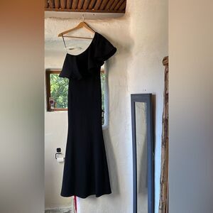 Lulus black elegant floor length cocktail dress black tie women’s size small